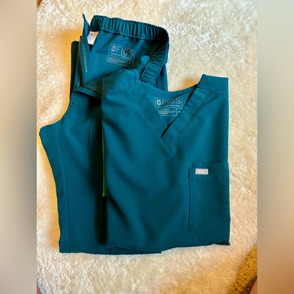 Mens XS Figs Scrub Set: Caribbean Blue
